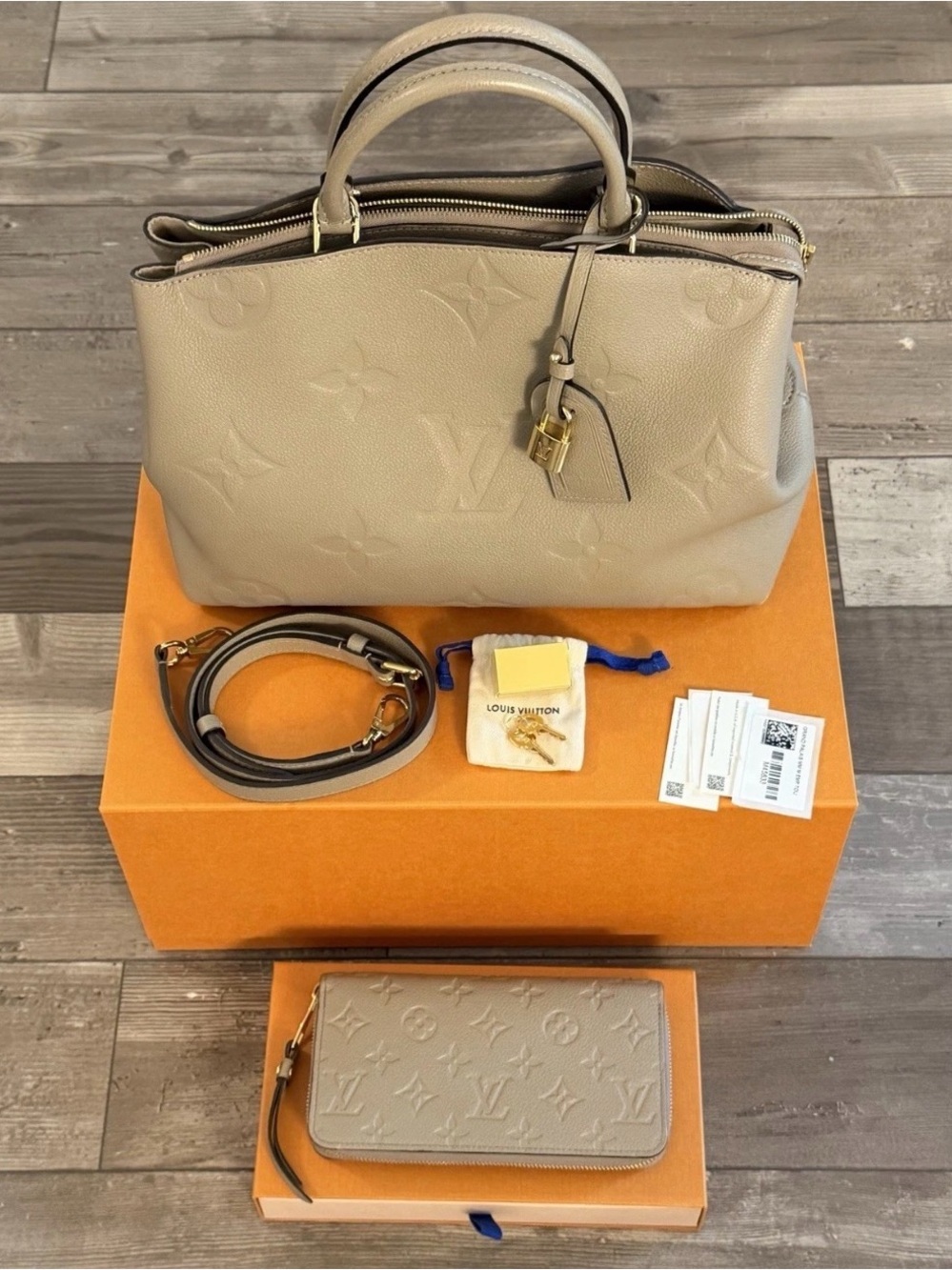 Louis Vuitton Grand Palais Tote MM Monogram Empriente Leather w/ Zippy Wallet